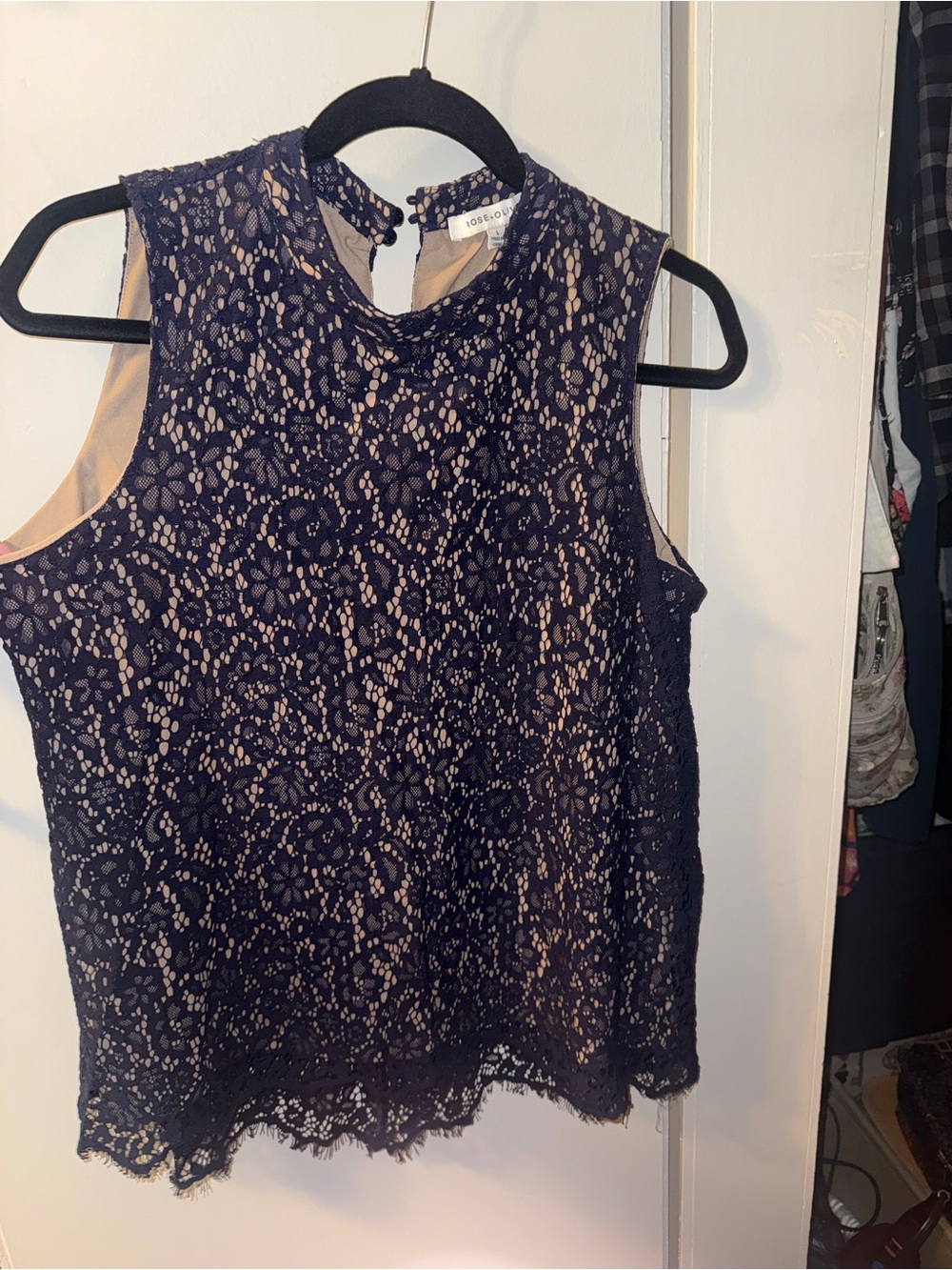 Rose & Olive Navy Lace Sleeveless Camisole